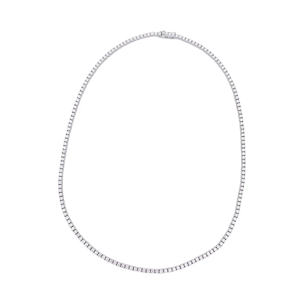 Collier rivière en or blanc, diamants. - Image 5