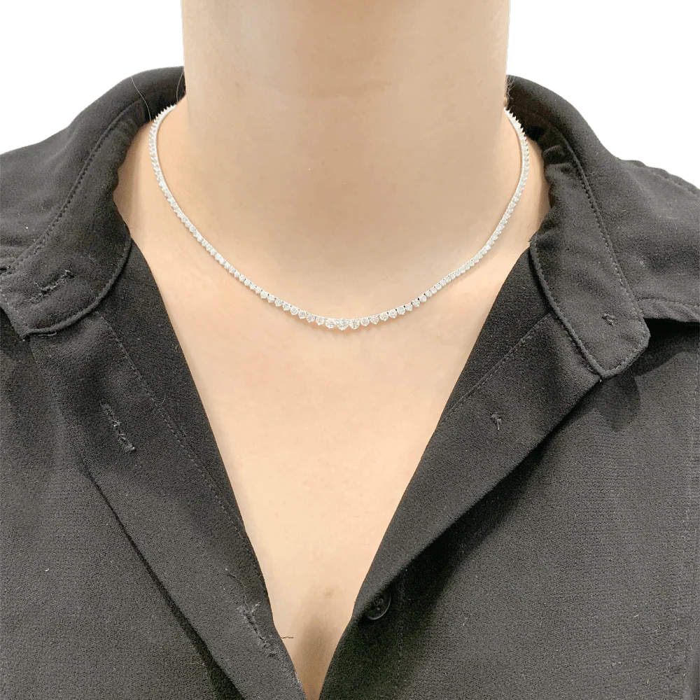 Collier Rivière en or blanc et diamants - Image 2