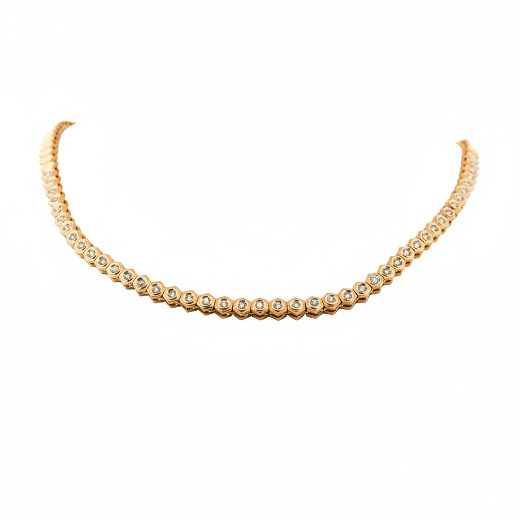 Collier Rivière en or jaune et diamants
