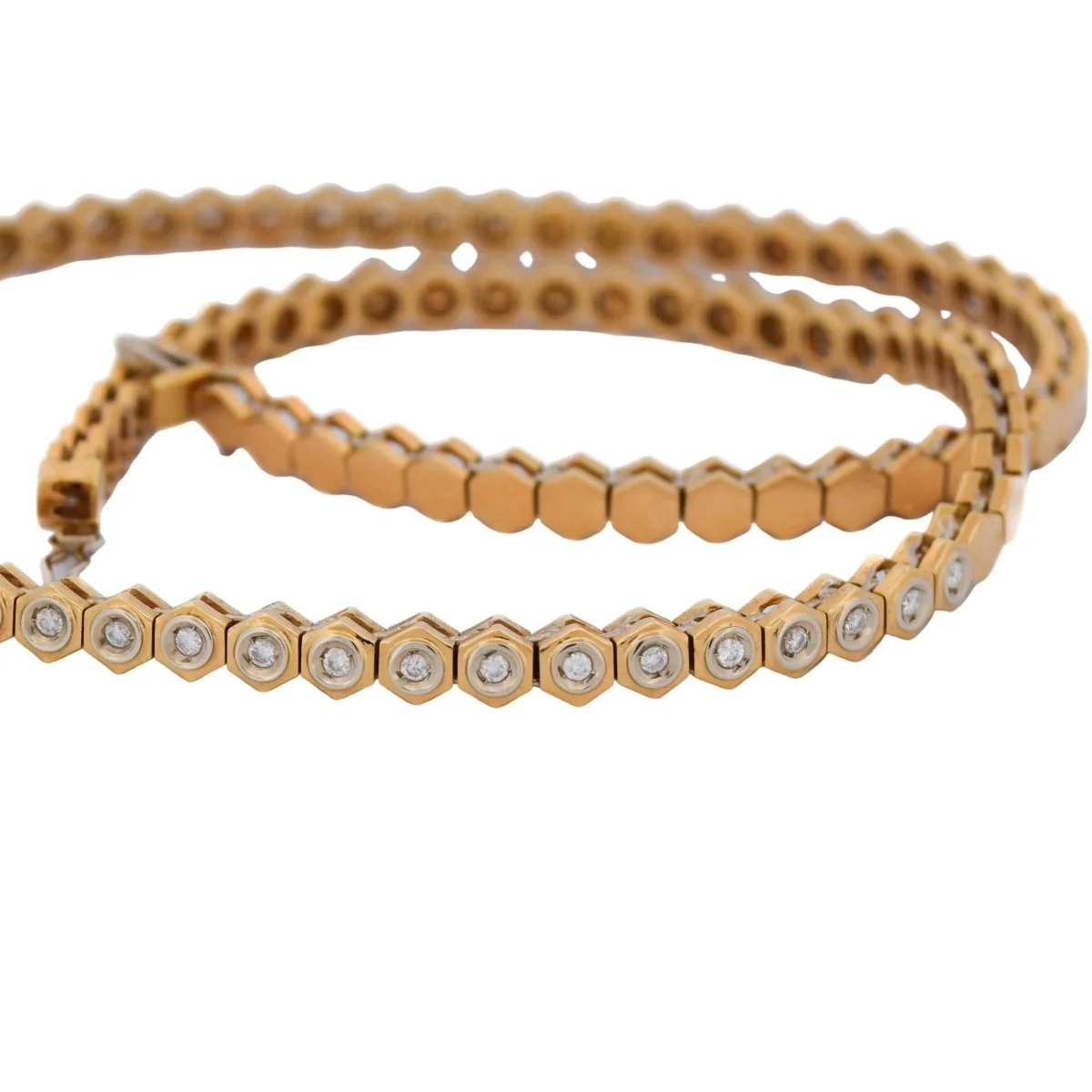 Collier Rivière en or jaune et diamants - Image 2
