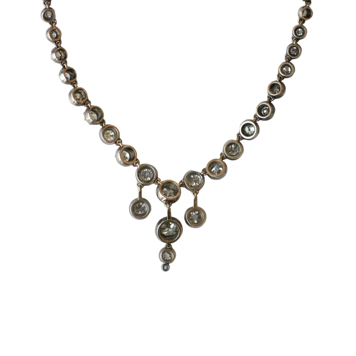 Collier Rivière en or jaune, or rose, argent et diamants - Image 3