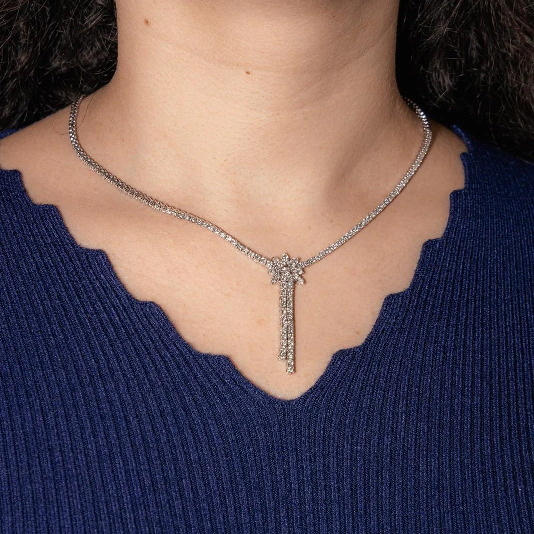 Collier Rivière en or blanc et diamants - Image 2