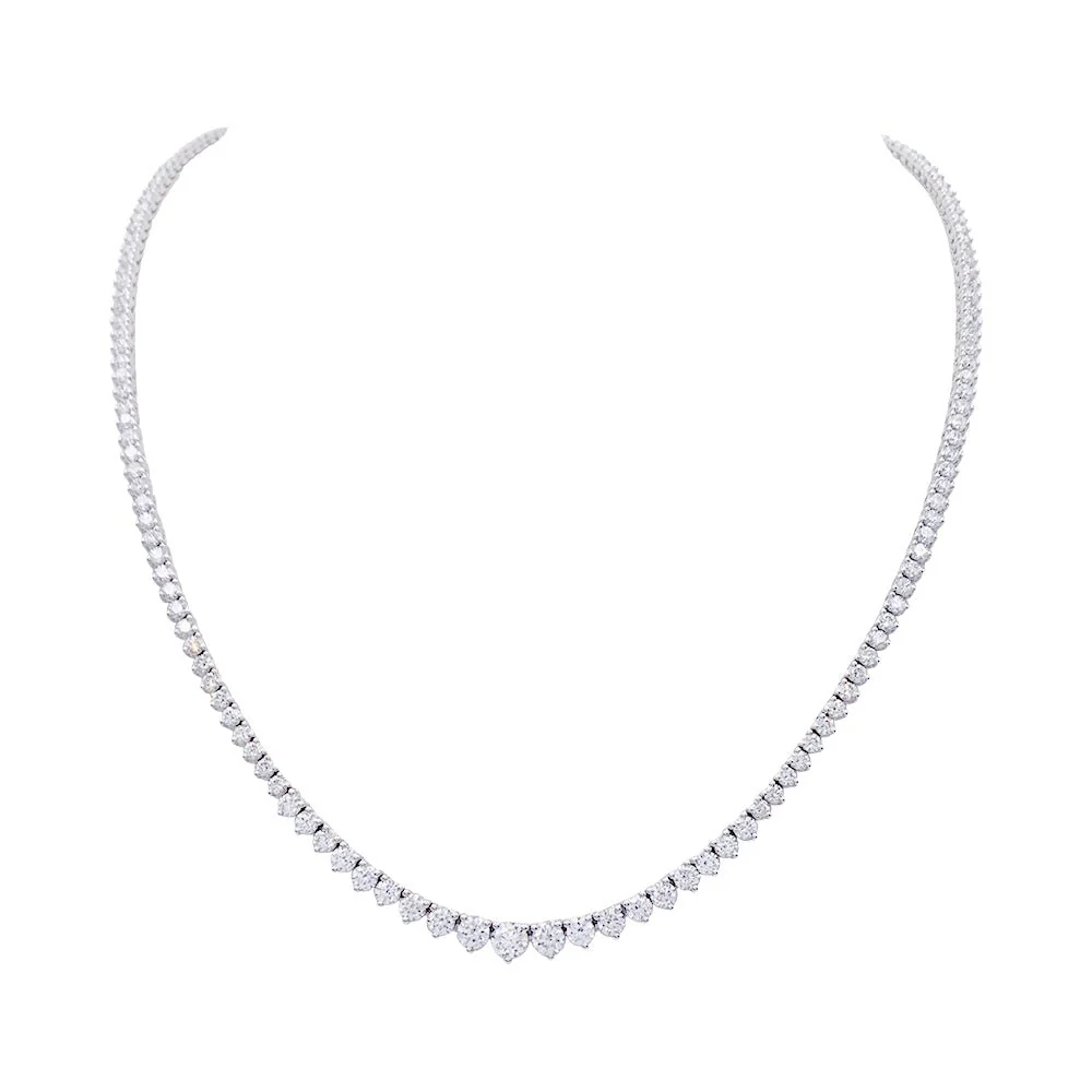 Collier rivière or blanc, diamants