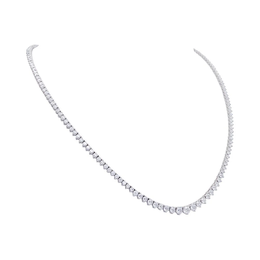 Collier rivière or blanc, diamants - Image 6