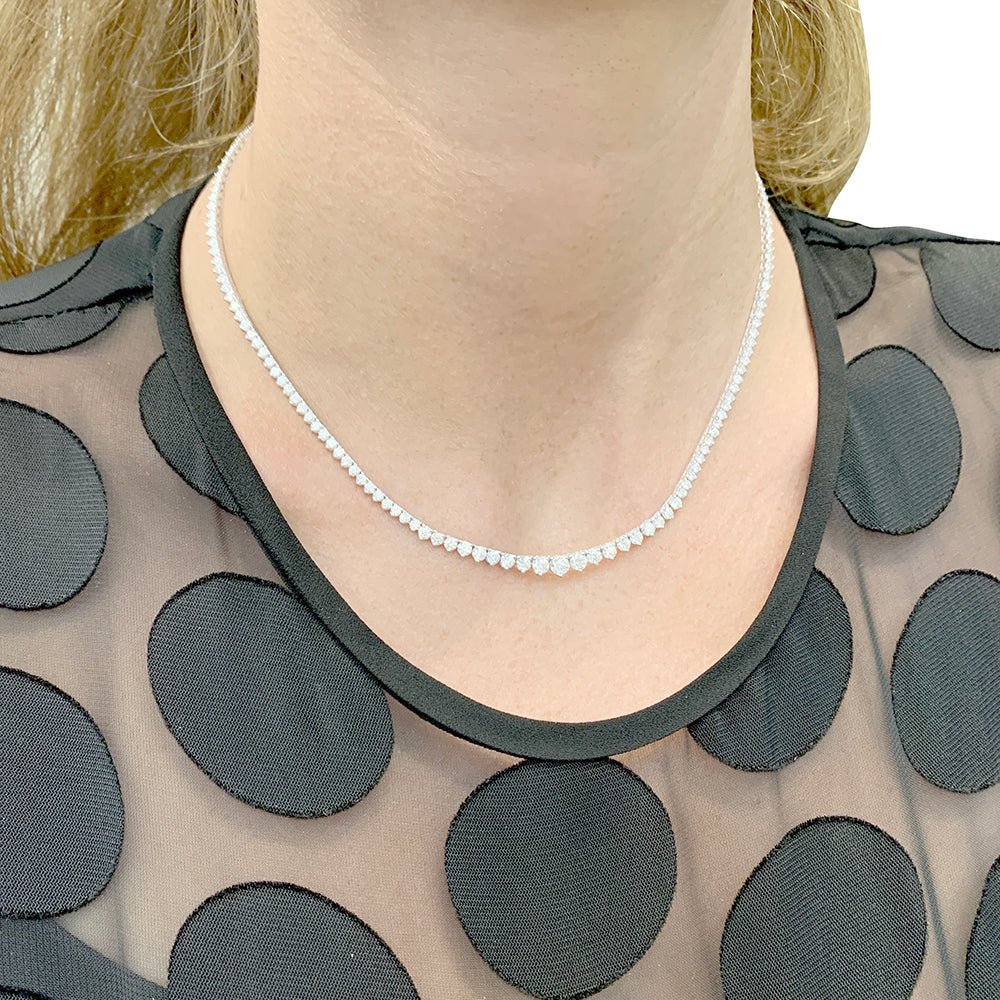 Collier rivière or blanc, diamants - Image 8