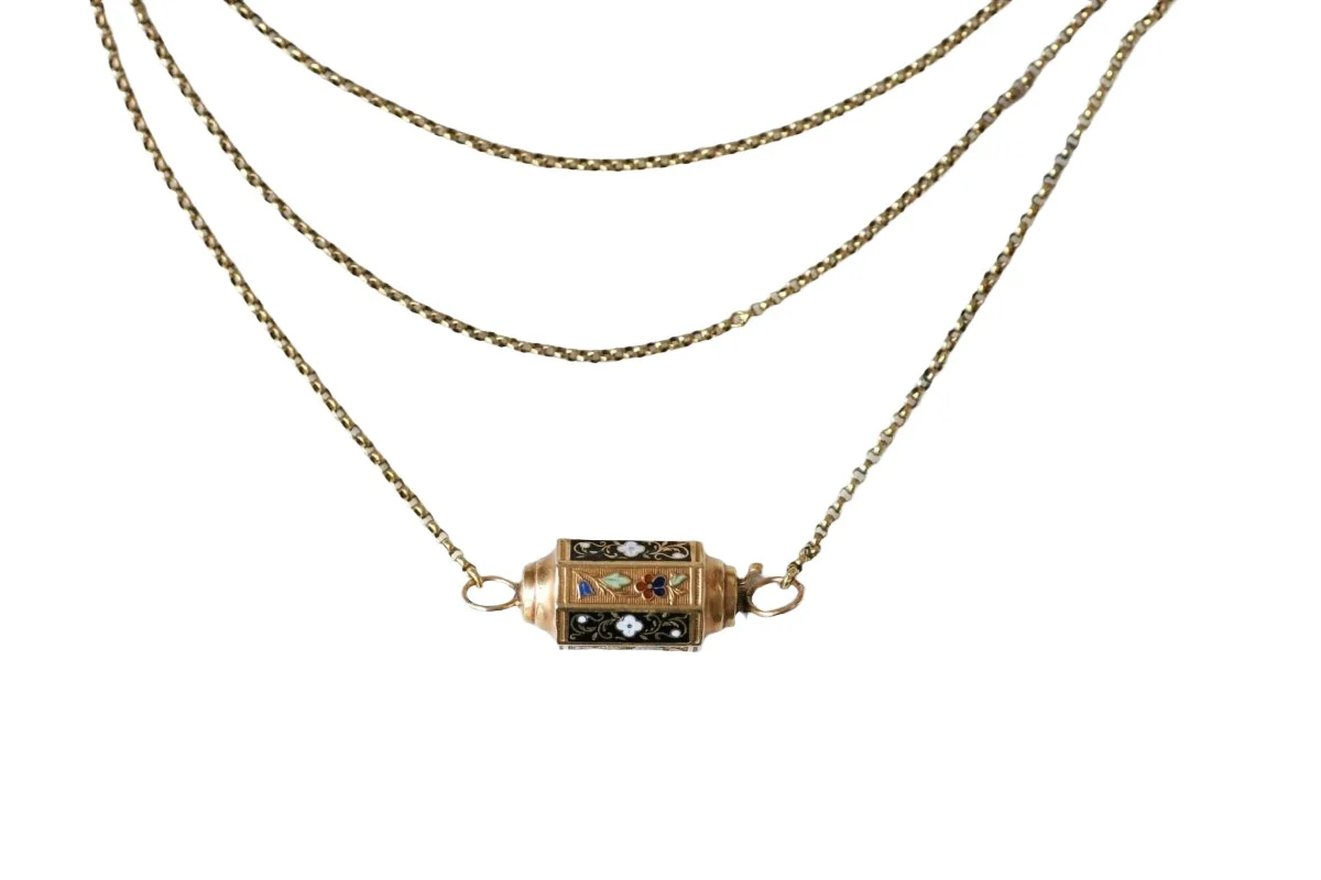 Collier Sautoir Fermoir Régional Barillet Emmaillé Or