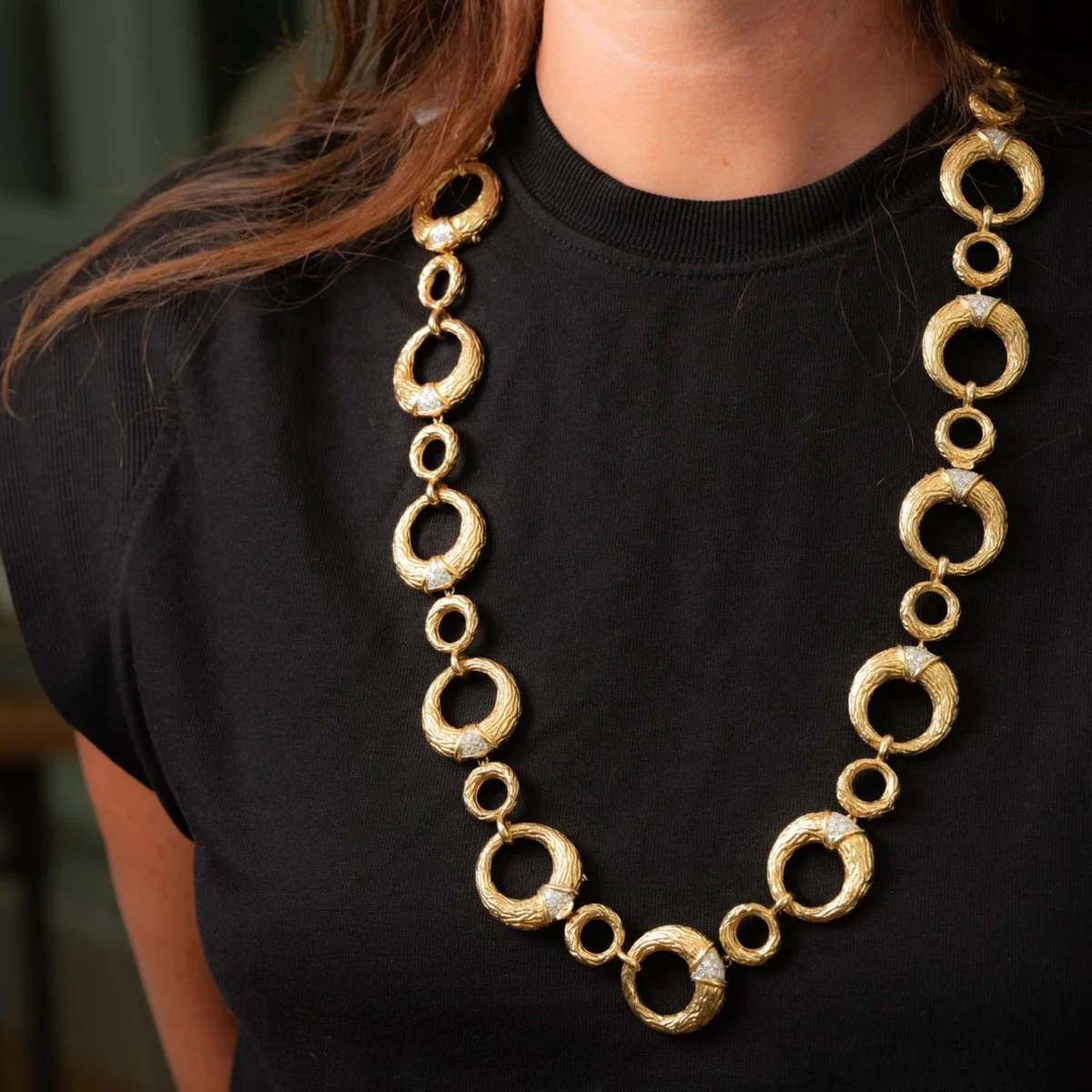 Collier Sautoir BOUCHERON transformable en or jaune et diamants - Image 2