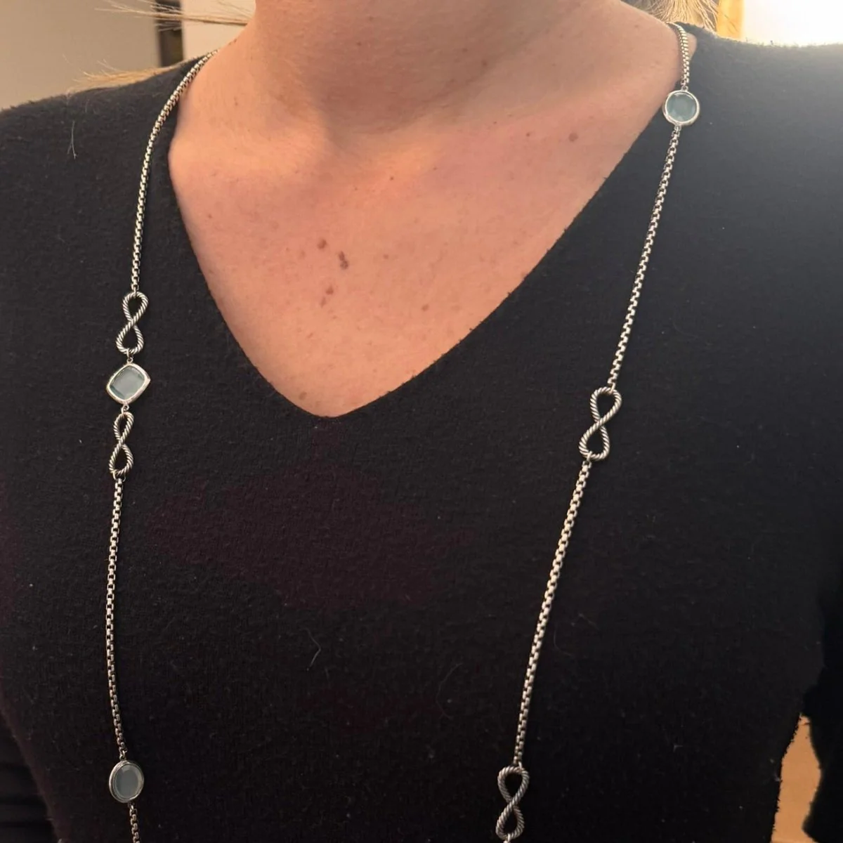Collier Sautoir DAVID YURMAN en argent et calcédoines - Image 2
