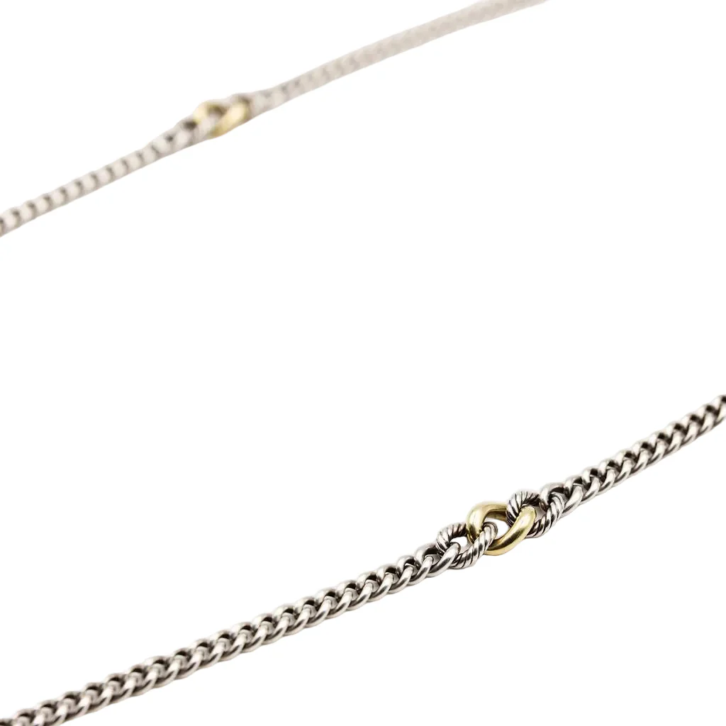 Collier Sautoir DAVID YURMAN "Gradient Curb Chain" en argent et or jaune - Image 4