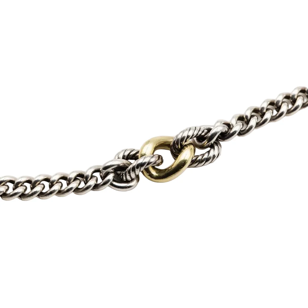 Collier Sautoir DAVID YURMAN "Gradient Curb Chain" en argent et or jaune - Image 7