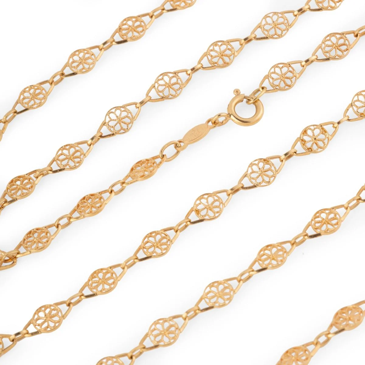 Collier Sautoir en or jaune à maille filigrané - Image 5