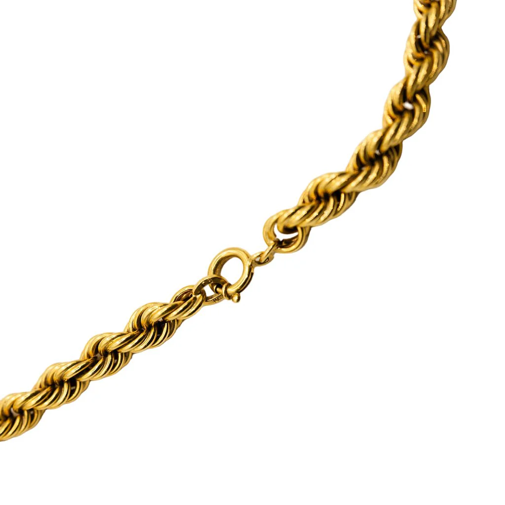 Collier Sautoir maille en or jaune et oeil de tigre - Image 6