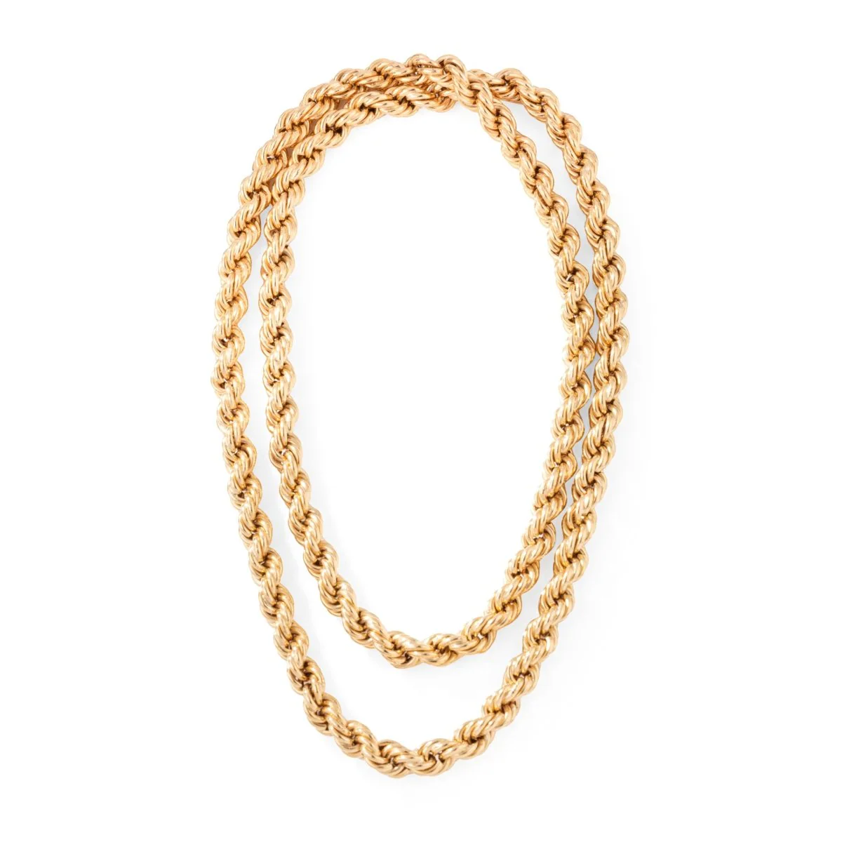 Collier Sautoir maille polonaise en or rose
