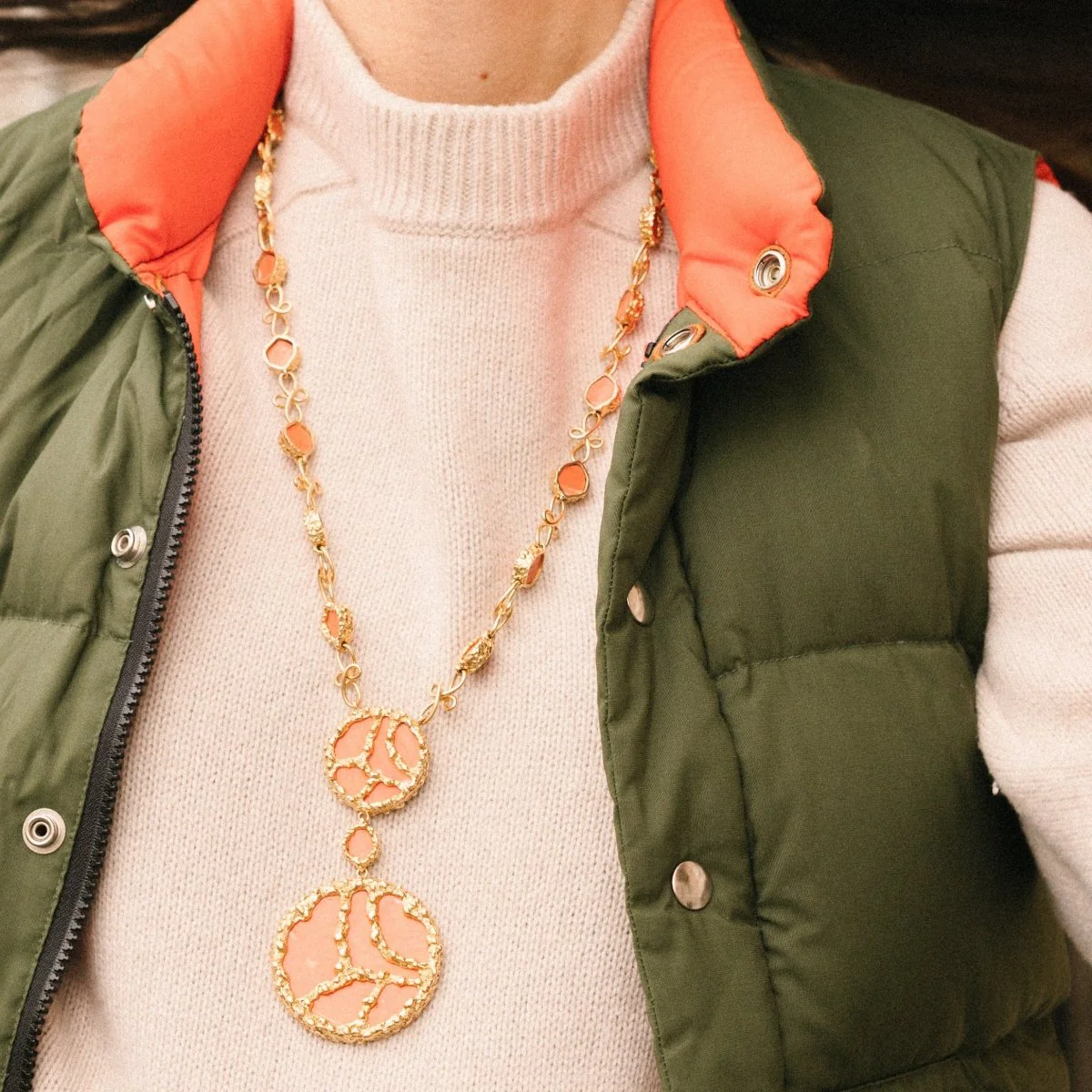 Collier Sautoir MAUBOUSSIN en or jaune et corail - Image 2