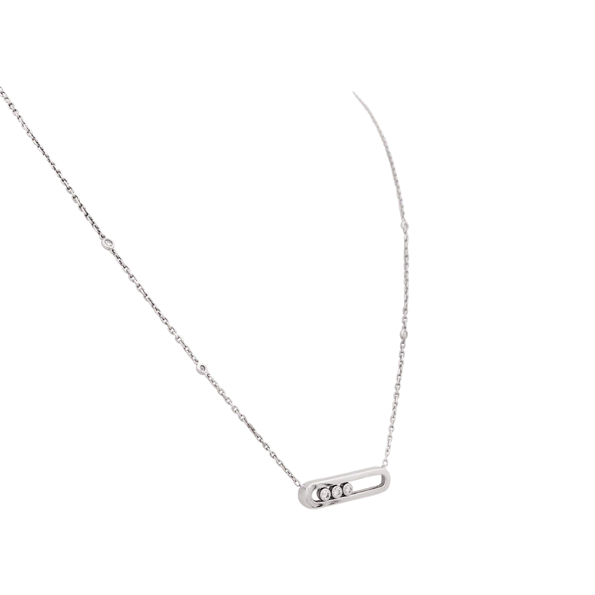 Collier-Sautoir MESSIKA, "Baby Move", or blanc et  diamants - Image 3