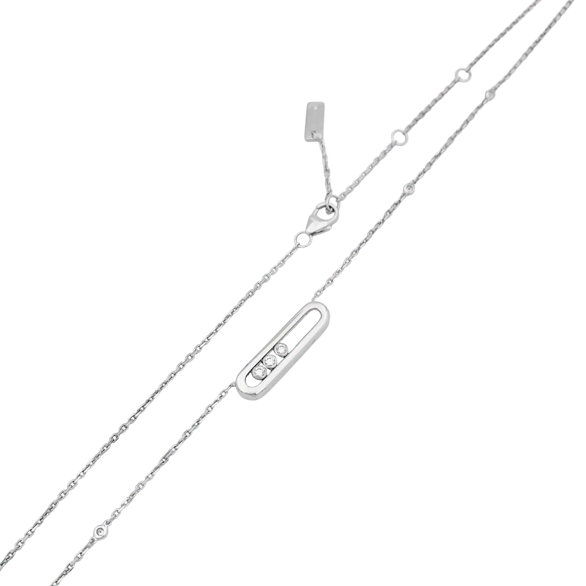 Collier-Sautoir MESSIKA, "Baby Move", or blanc et  diamants - Image 4