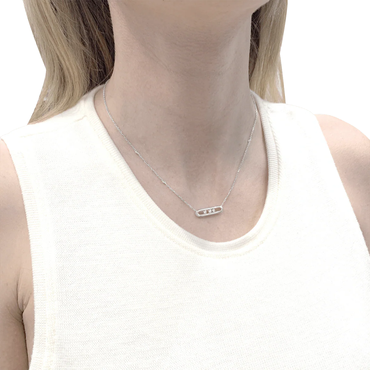 Collier-Sautoir MESSIKA, "Baby Move", or blanc et  diamants - Image 6