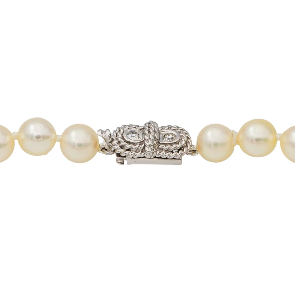 Collier Sautoir or blanc et perles - Image 3