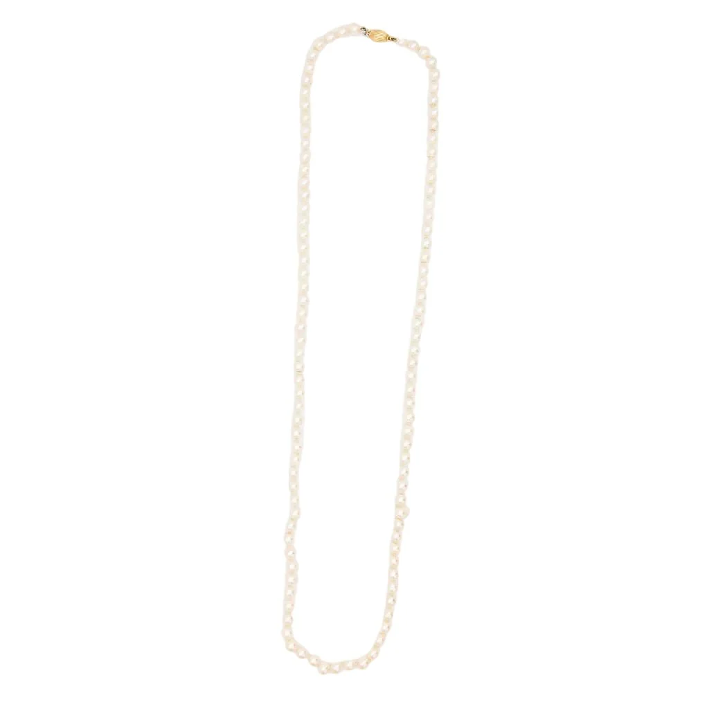 Collier Sautoir en or jaune et perles