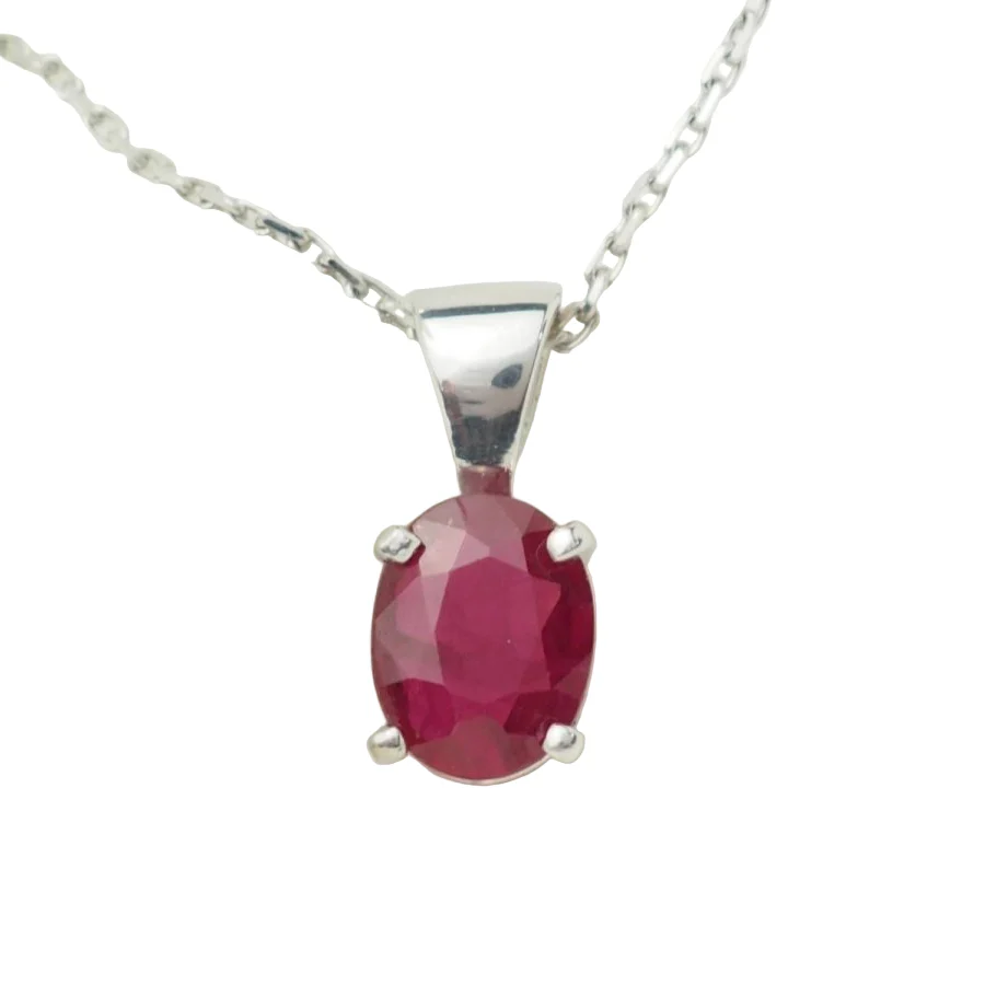 Collier solitaire en or blanc et rubis 2,12ct - Image 2
