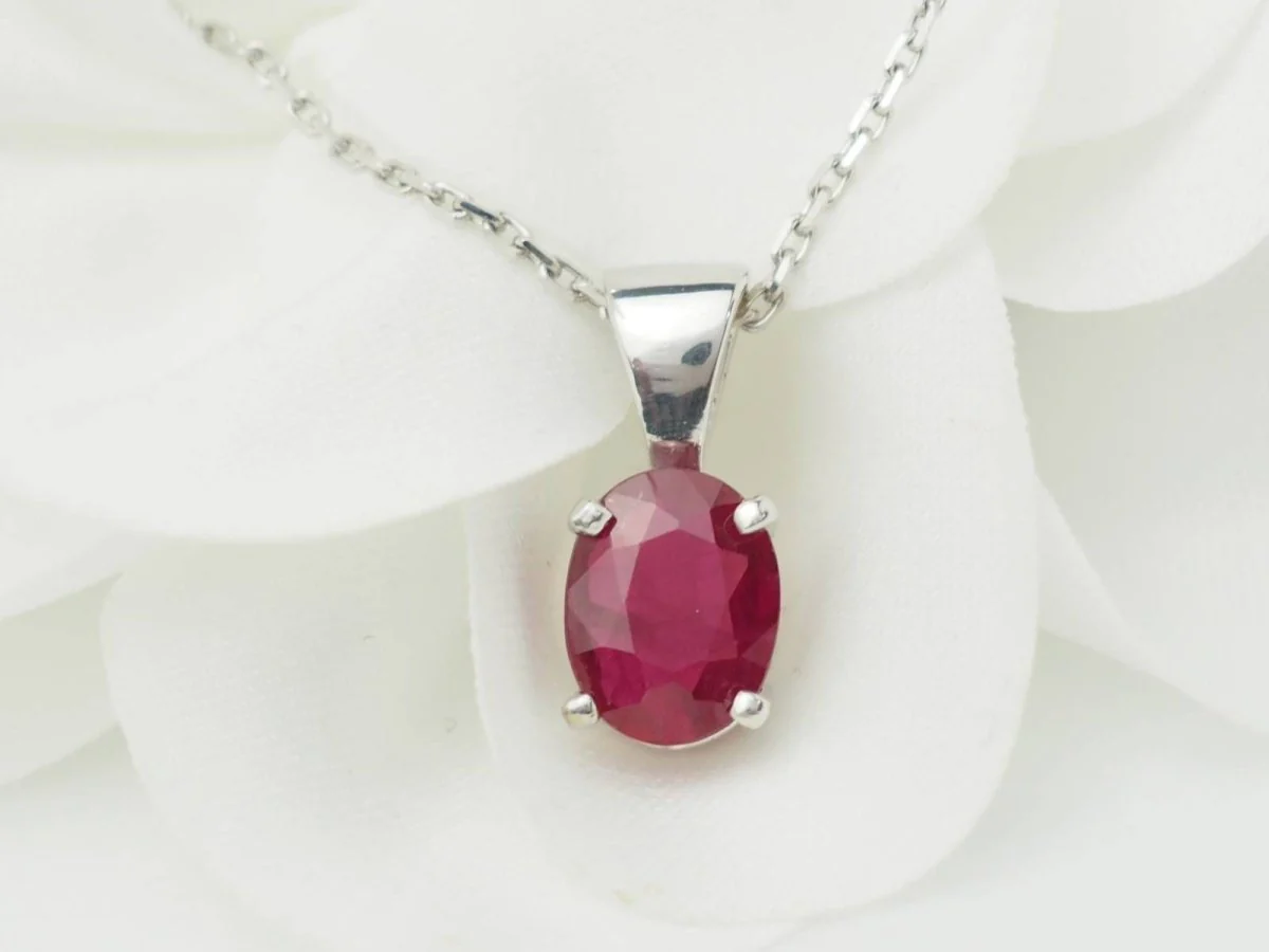 Collier solitaire en or blanc et rubis 2,12ct - Image 4