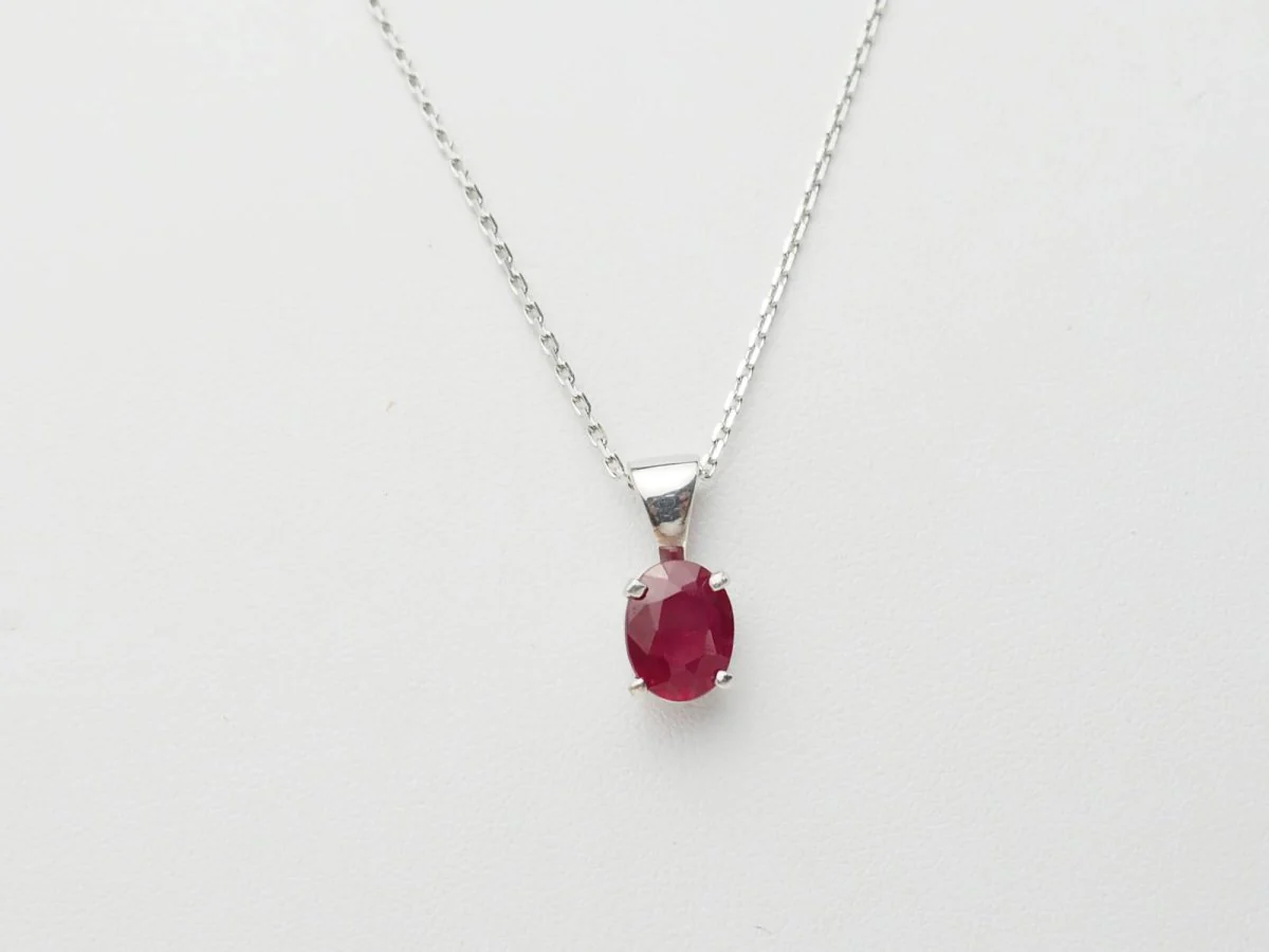 Collier solitaire en or blanc et rubis 2,12ct - Image 6
