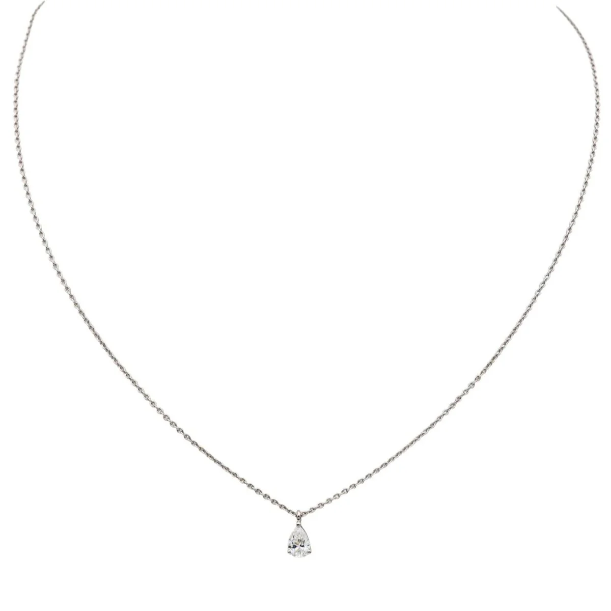 Collier Solitaire en or blanc et diamant