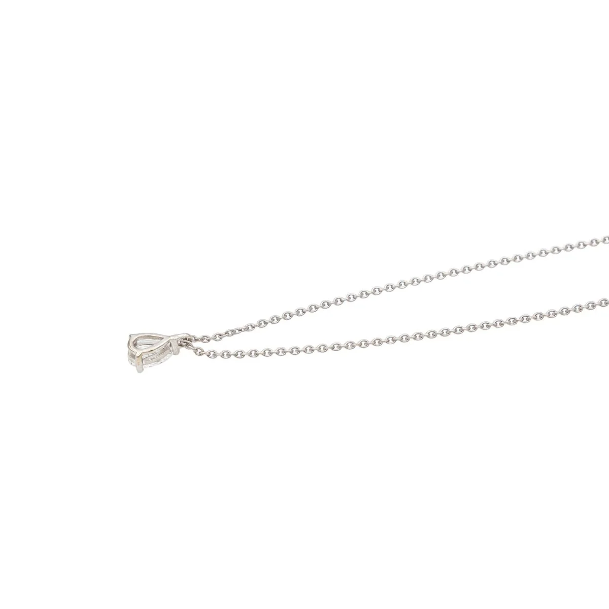 Collier Solitaire en or blanc et diamant - Image 5