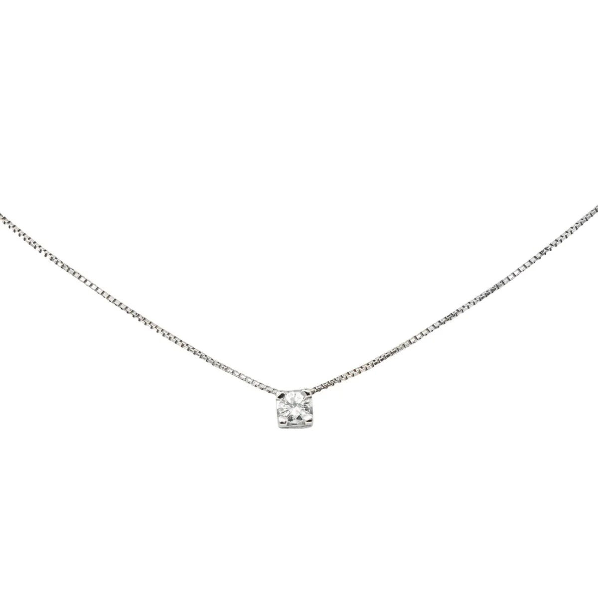 Collier Maille en or blanc et diamant - Image 4