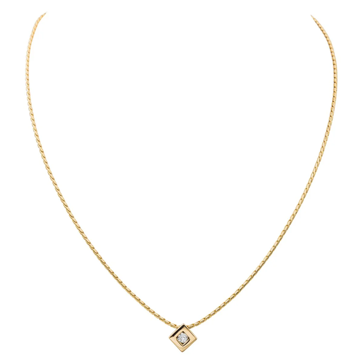 Collier Solitaire Or jaune Diamant