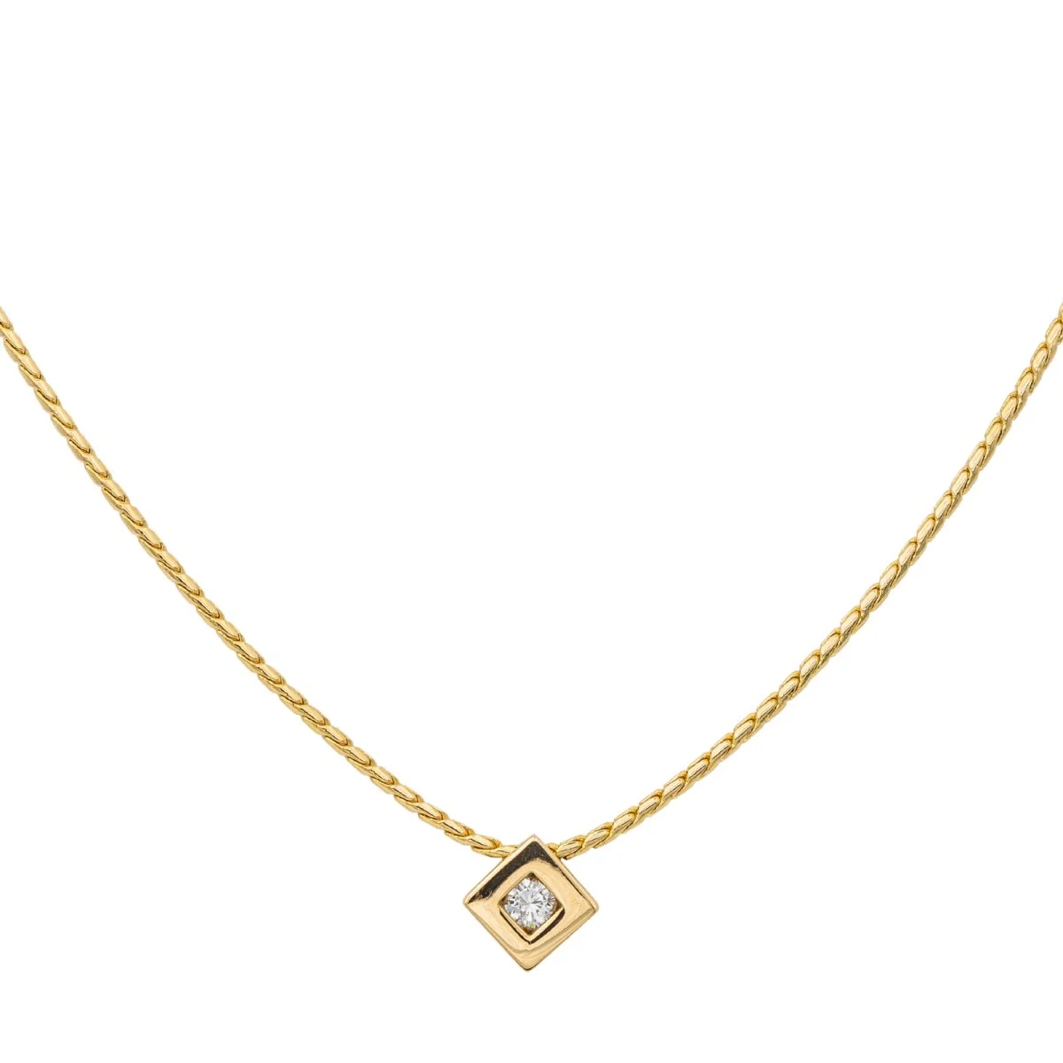 Collier Solitaire Or jaune Diamant - Image 3