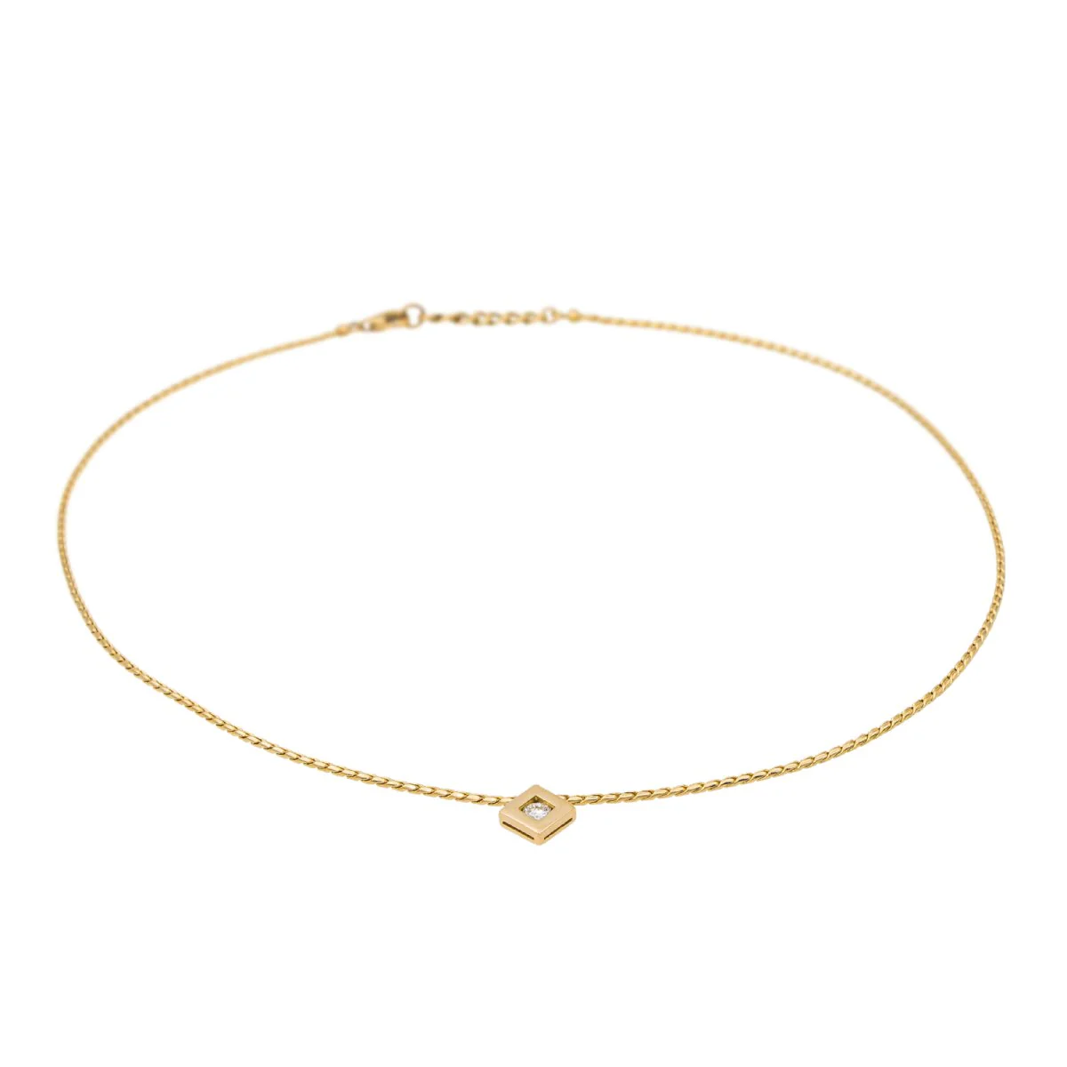Collier Solitaire Or jaune Diamant - Image 4