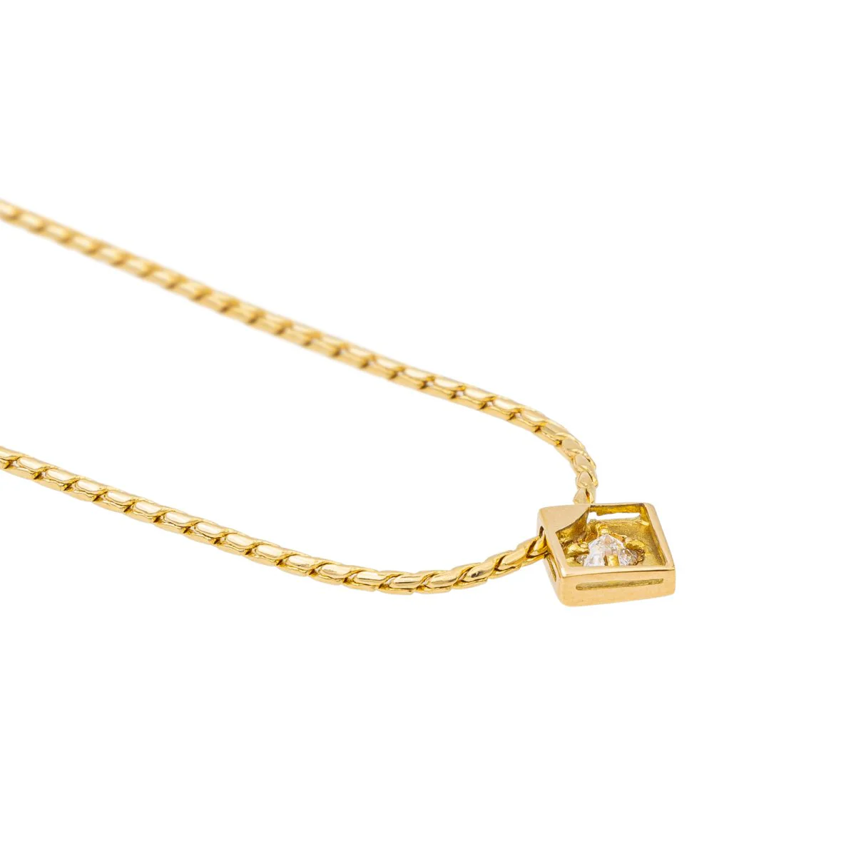 Collier Solitaire Or jaune Diamant - Image 7