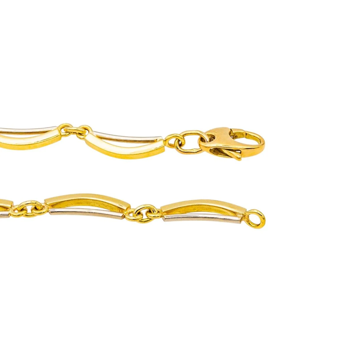 Collier Solitaire en or jaune, or blanc et diamant - Image 5