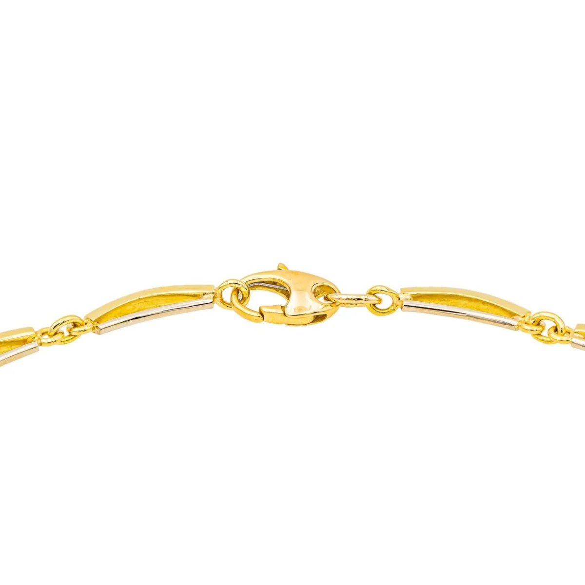 Collier Solitaire en or jaune, or blanc et diamant - Image 6