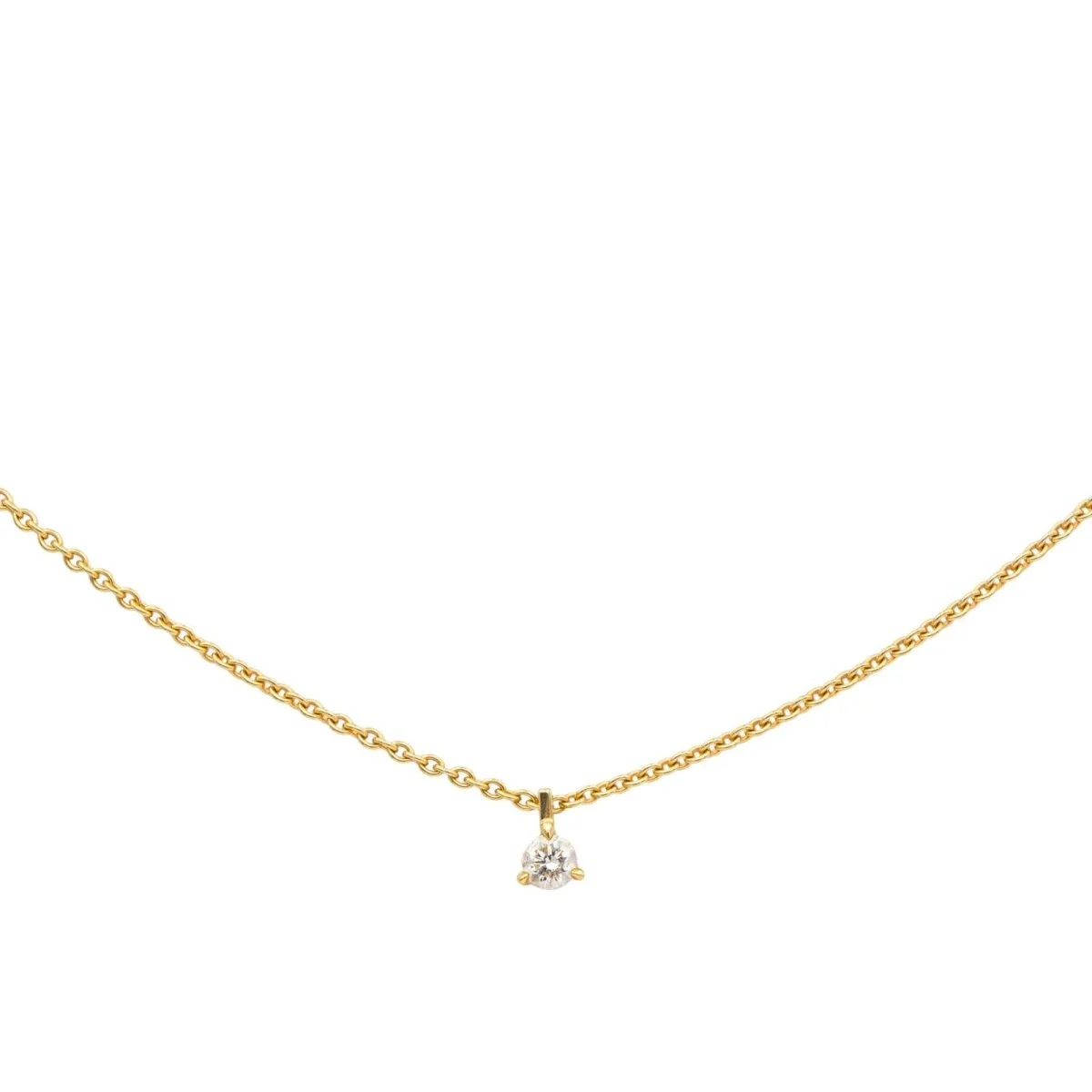 Collier Solitaire en or jaune et diamant