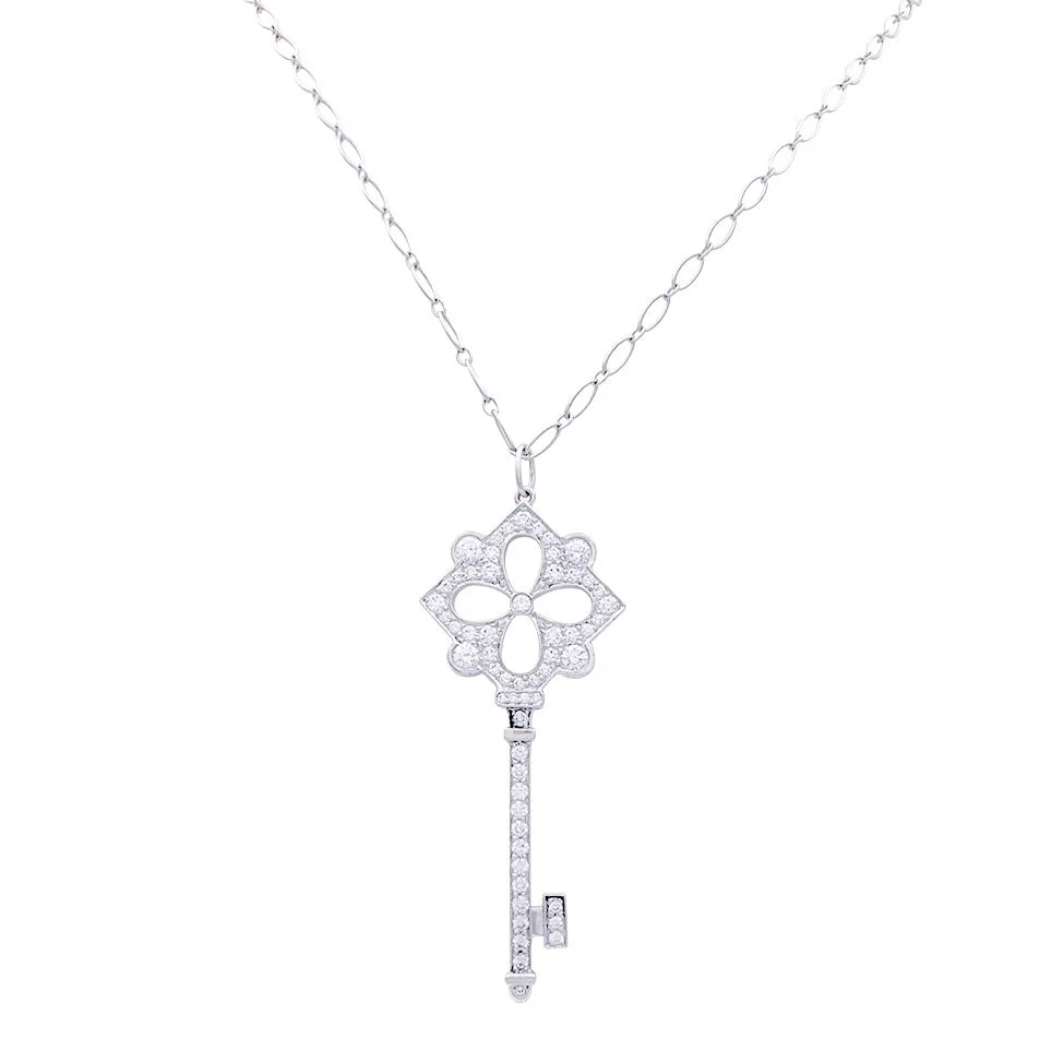 Collier Tiffany & Co "Clé" en platine, or blanc et diamants