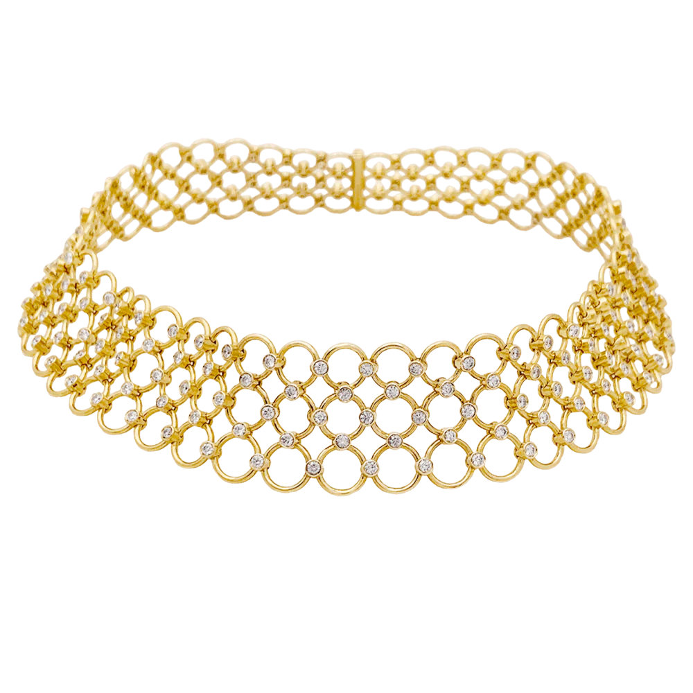 Collier Ras de Cou TIFFANY & CO. en or jaune et diamants