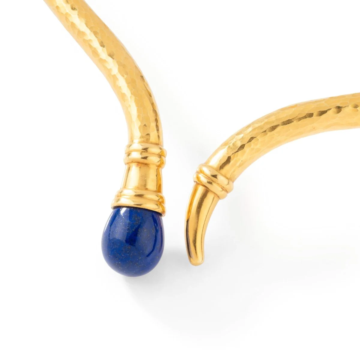 Collier Torque en or jaune et lapis lazuli - Image 3