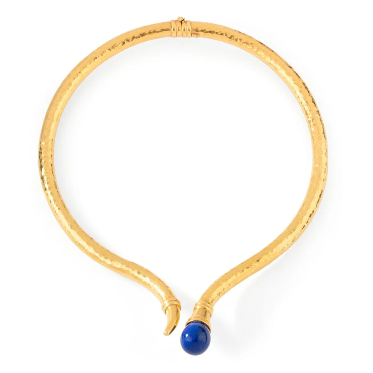 Collier Torque en or jaune et lapis lazuli - Image 4