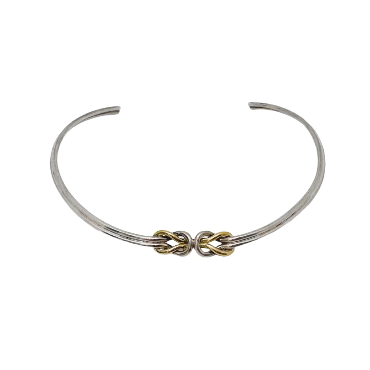 Collier Torque ZOLOTAS "Nœud d'Hercule" en or jaune et argent