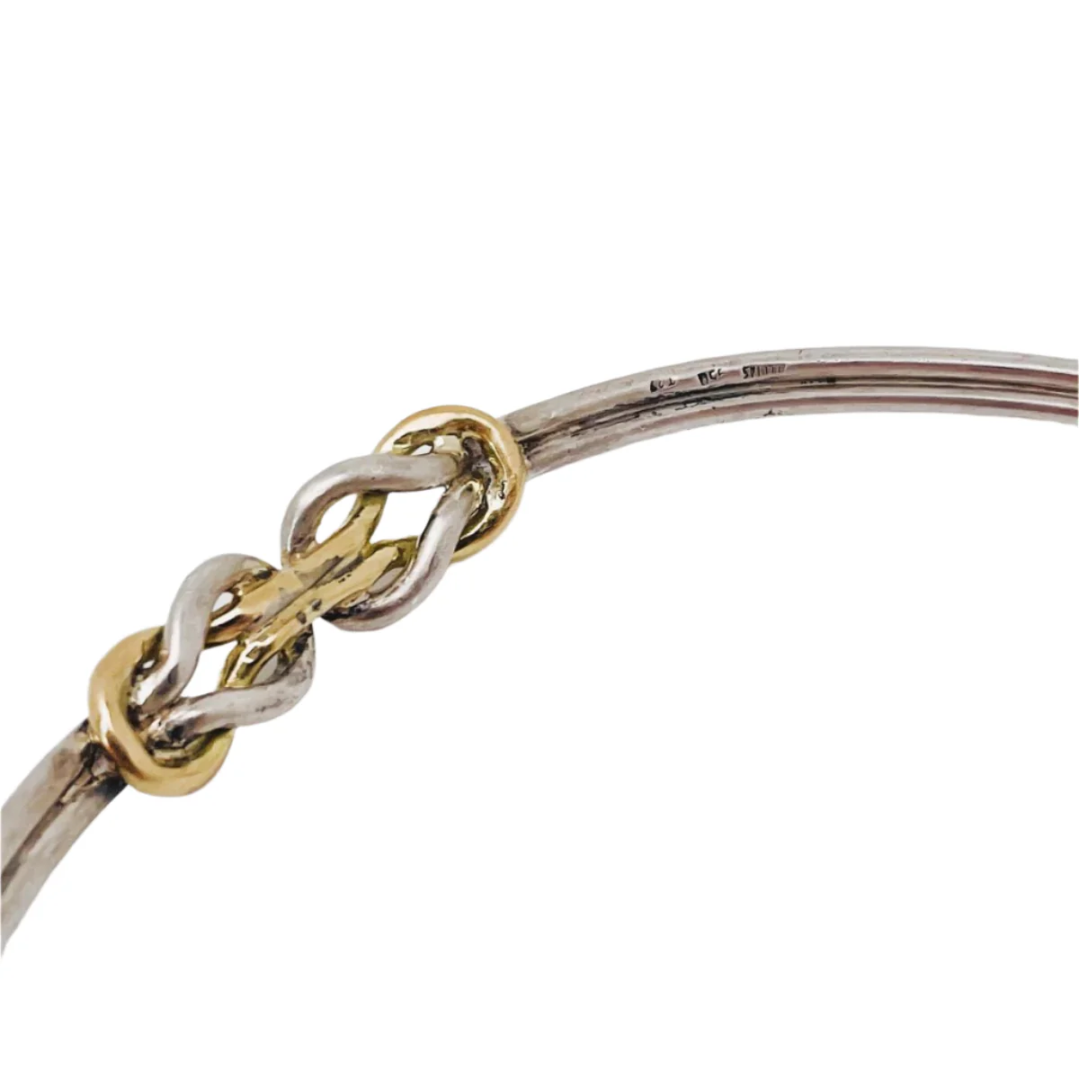 Collier Torque ZOLOTAS "Nœud d'Hercule" en or jaune et argent - Image 3