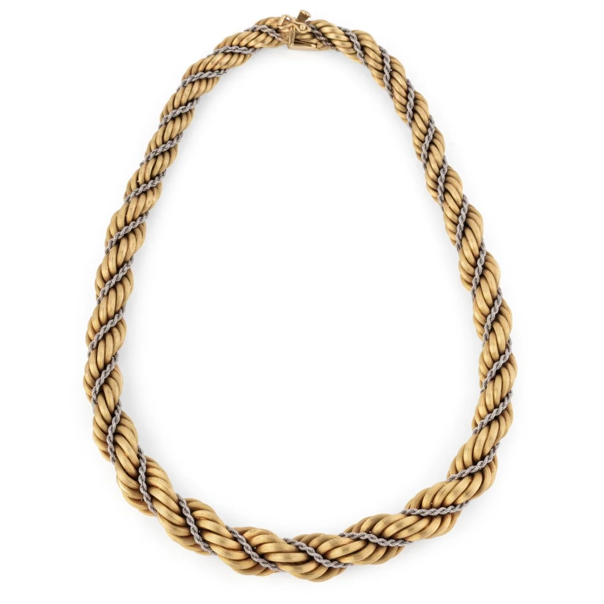 Collier Torsadé en or jaune et or blanc