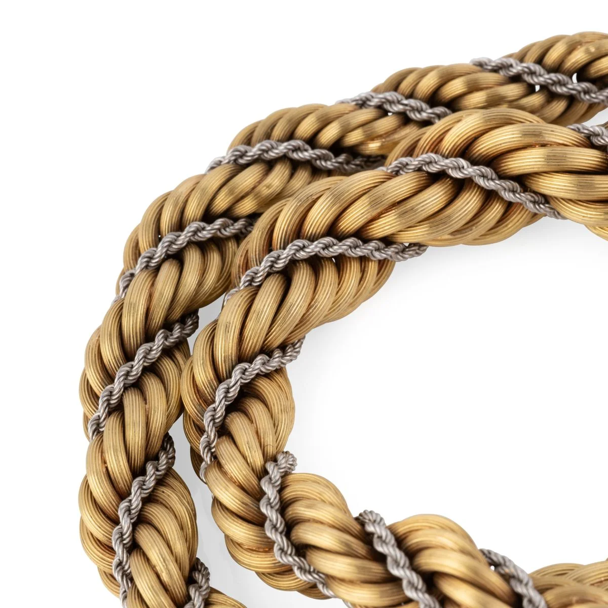 Collier Torsadé en or jaune et or blanc - Image 4
