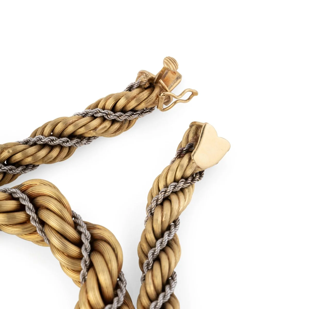 Collier Torsadé en or jaune et or blanc - Image 6