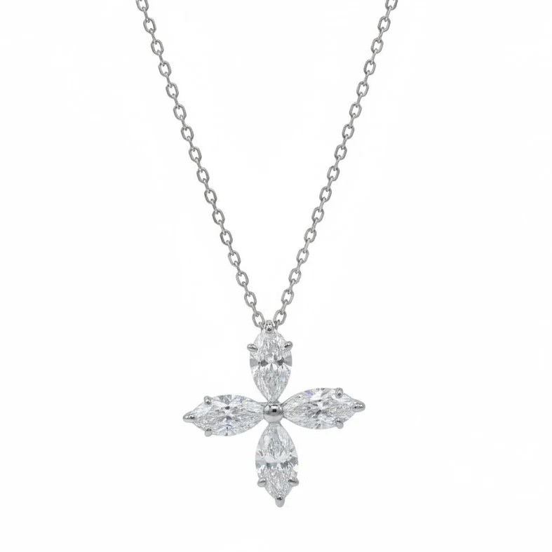 Collier Pendentif en or blanc et diamants