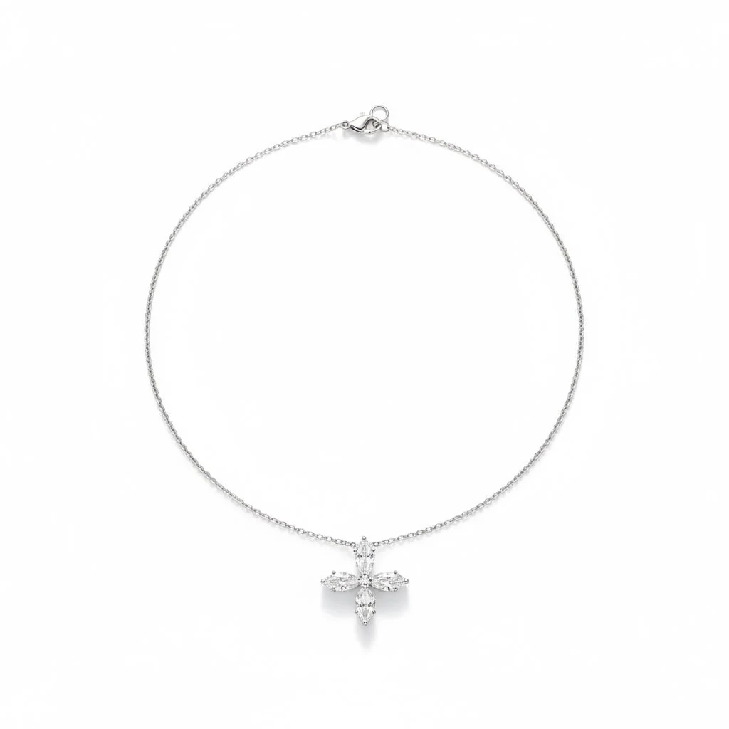 Collier Pendentif en or blanc et diamants - Image 3