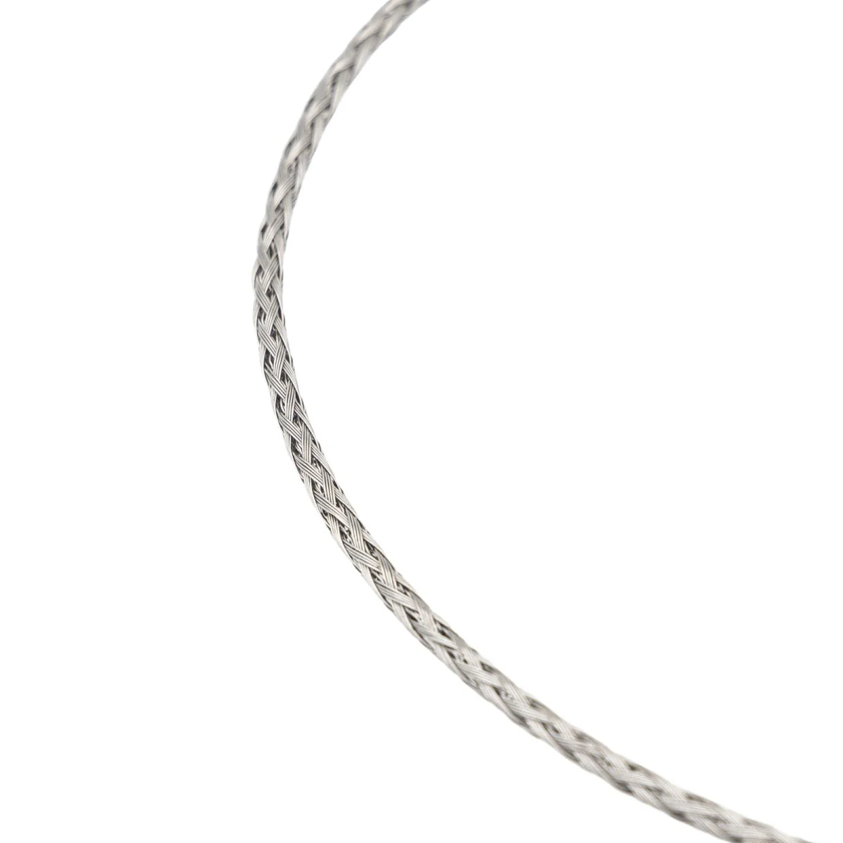 Collier tressé en Or blanc - Image 6