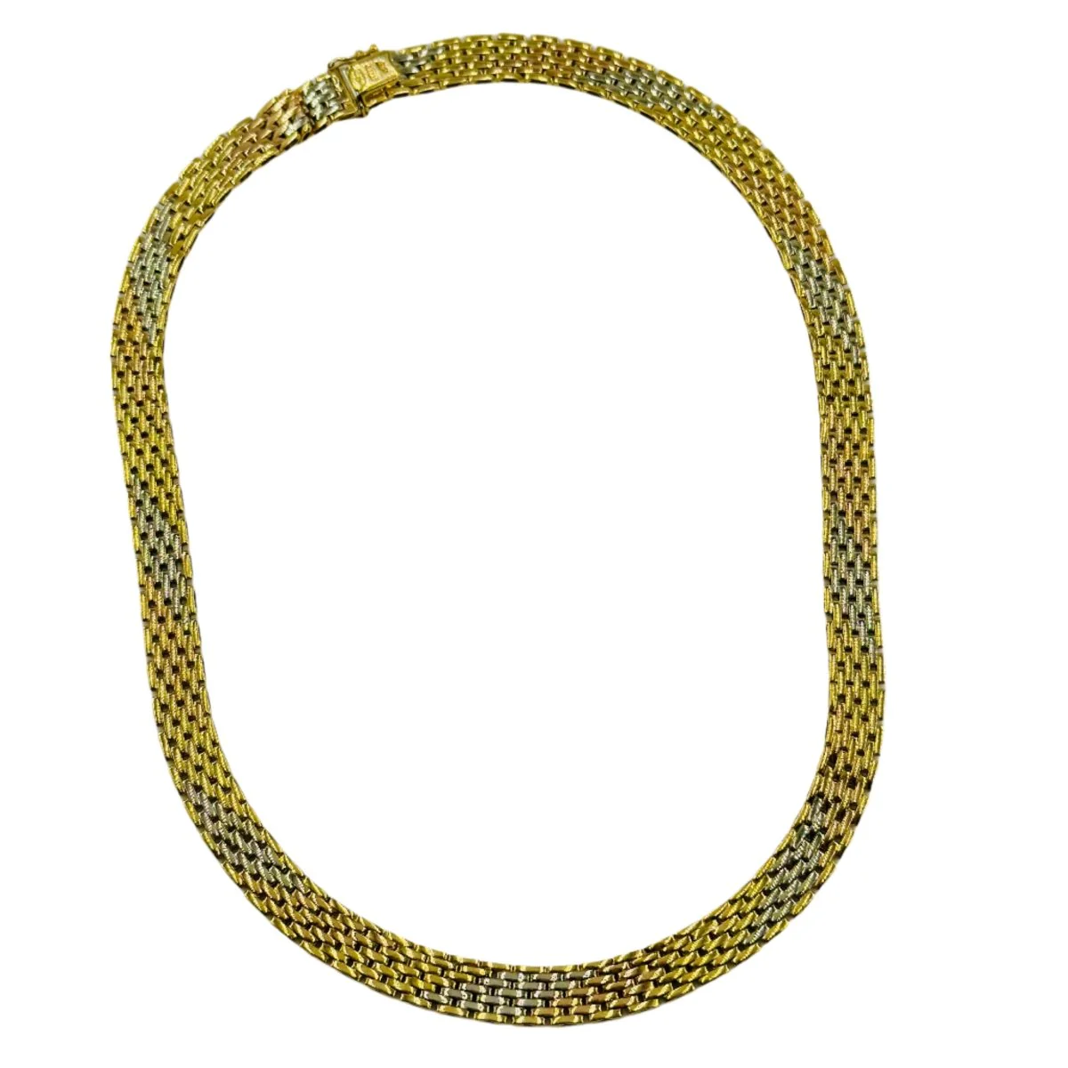 Collier Maille en or jaune, or blanc et or rose