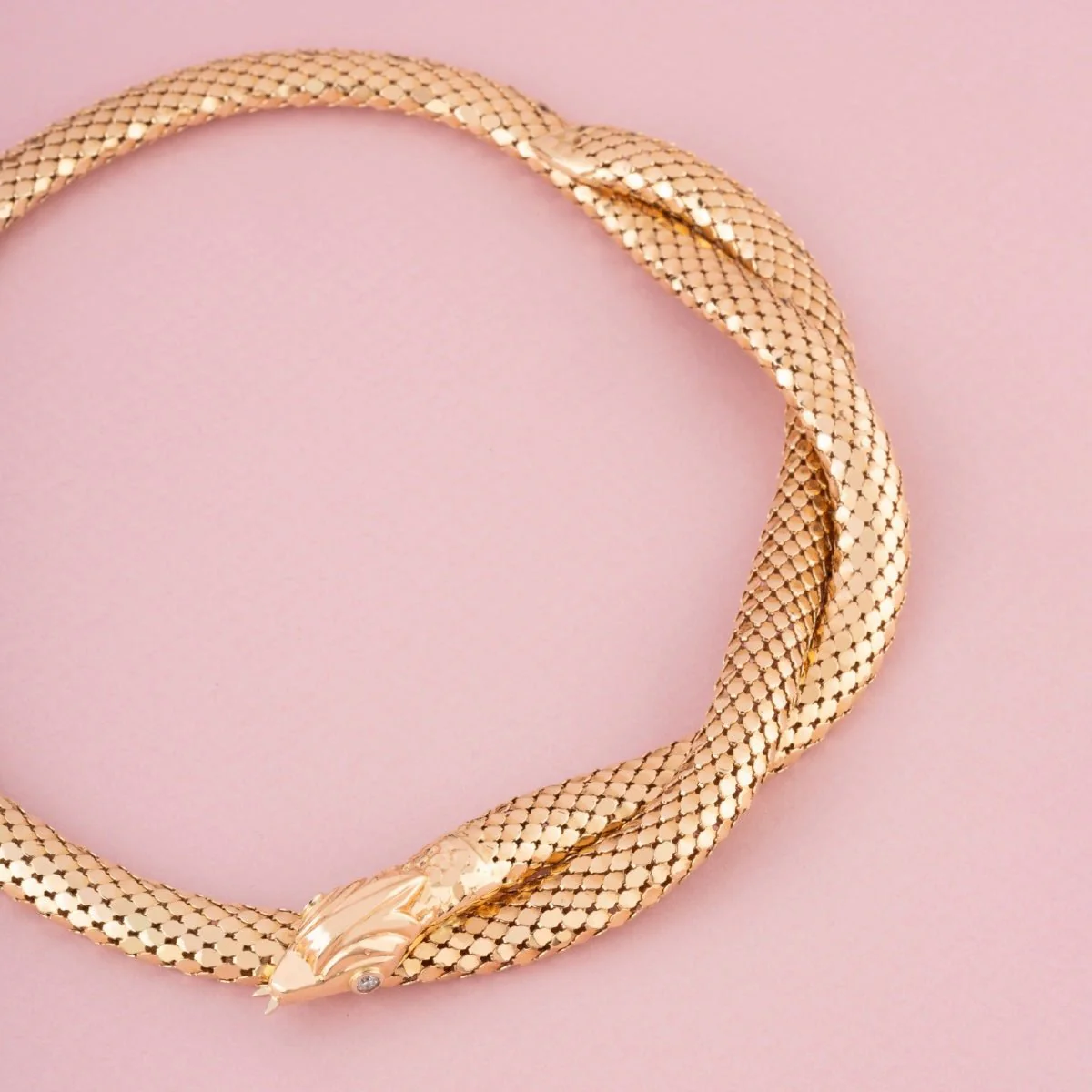 Collier Tubogas en or jaune et diamants - Image 2